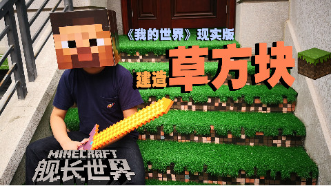 现实版【我的世界】草方块、像素墙建设